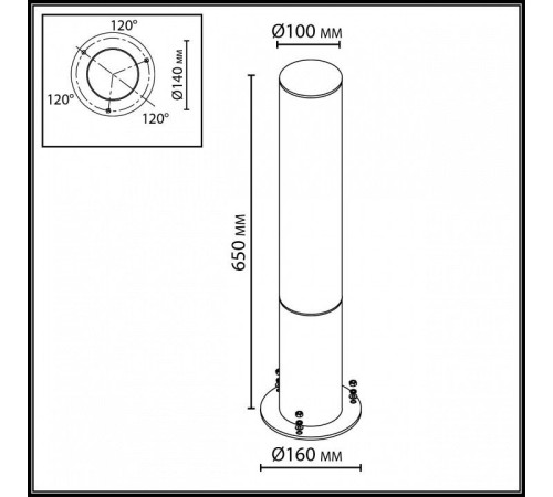 Наземный низкий светильник Odeon Light NATURE 7180/18GL