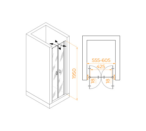 Душевая дверь RGW Passage PA-104 600 мм 060810406-11