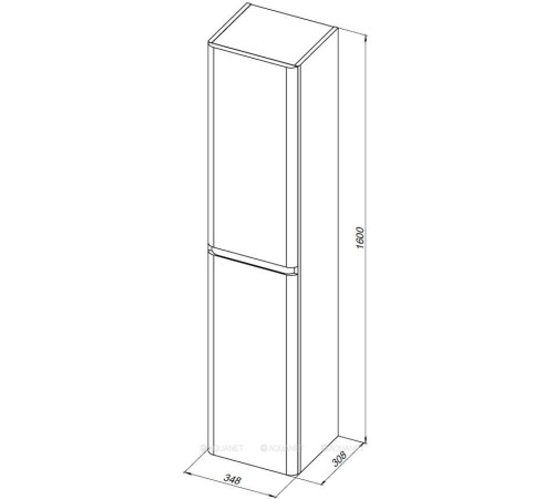 Пенал Aquanet Эмбер 35 белый матовый 00330471