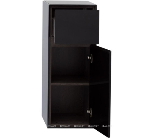 Шкаф-пенал малый Aquanet Милан 35 черный глянец 00306376