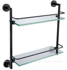 Полка стеклянная двойная Allen Brau Priority 418х408х138 мм черный матовый 6.31015-31