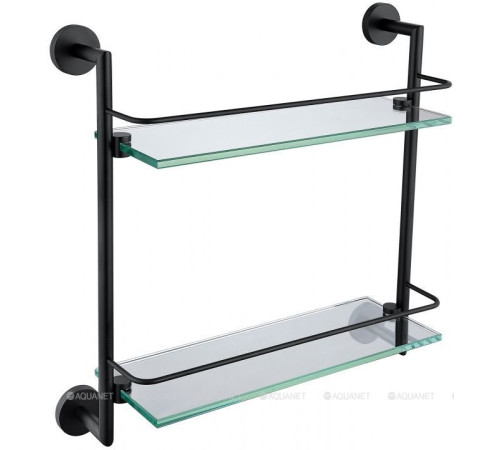 Полка стеклянная двойная Allen Brau Priority 418х408х138 мм черный матовый 6.31015-31