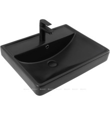 Раковина накладная Aquanet Ирис 600х470х210 мм черный матовый 00329247