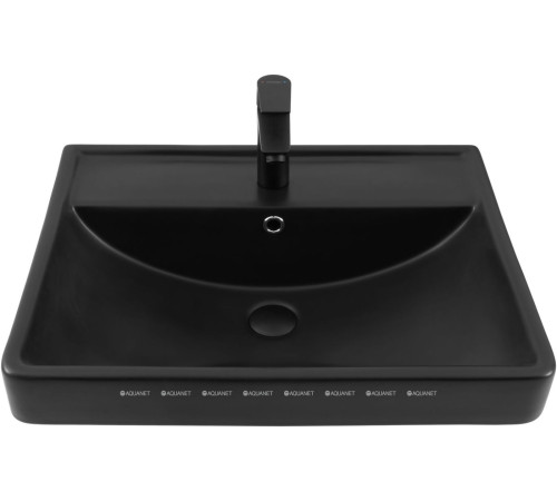 Раковина накладная Aquanet Ирис 600х470х210 мм черный матовый 00329247