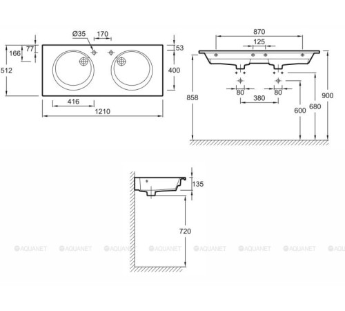 Раковина-столешница Jacob Delafon Odeon Rive Gauche 120 см шлифованная снизу EXAT112-Z-00