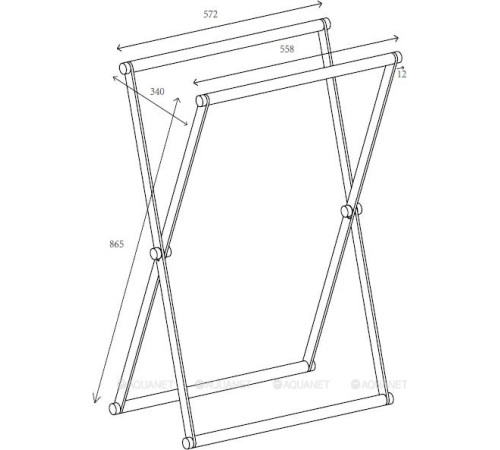 Основание-рамка корзины для белья Allen Brau Priority 865x560 мм брашированная сталь 6.32001-BS