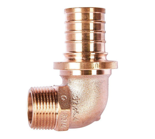 Угольник-переходник REHAU RAUTITAN RX+ 32-R 3/4 наружная резьба бронза 14563511001
