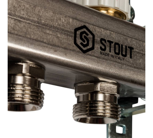 Коллекторная группа из нержавеющей стали с расходомерами STOUT 12 выходов SMS 0917 000012