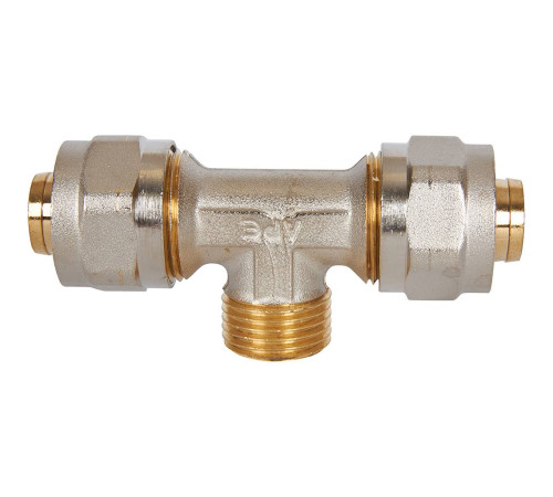 Тройник-переходник обжимной STOUT с наружной резьбой 20х1/2х20 SFS-0011-001220
