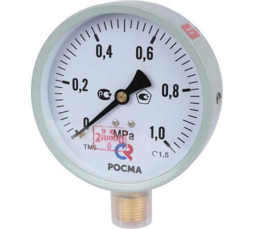 Манометр радиальный РОСМА ТМ-510Р.00 100 мм 1 МПа G1/2 00000006819