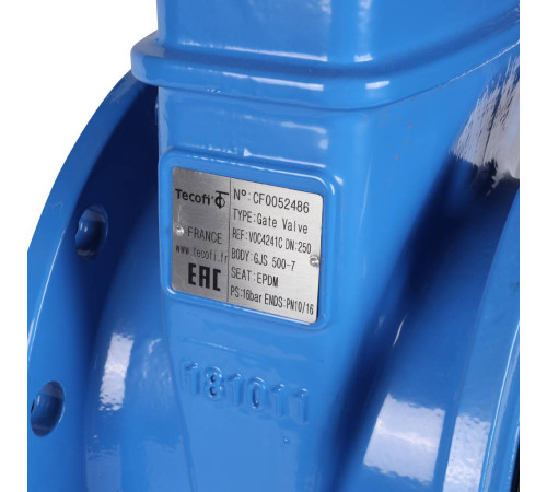 Задвижка с обрезиненным клином Tecofi VOC4241C Ду 250 Ру 16 VOC4241C-00EP0250