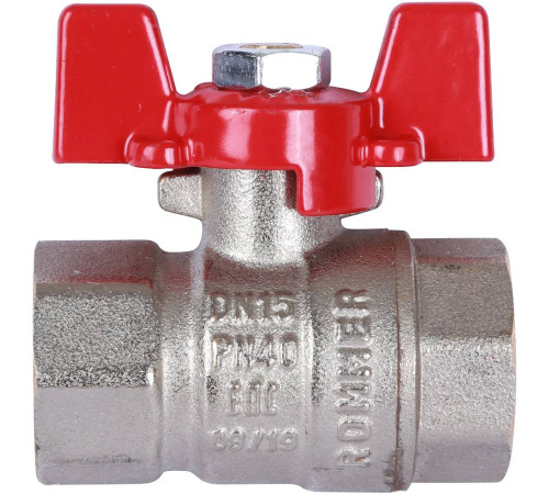 Кран шаровой ROMMER 1/2 ВР/ВР ручка бабочка RBV-0003-0110215