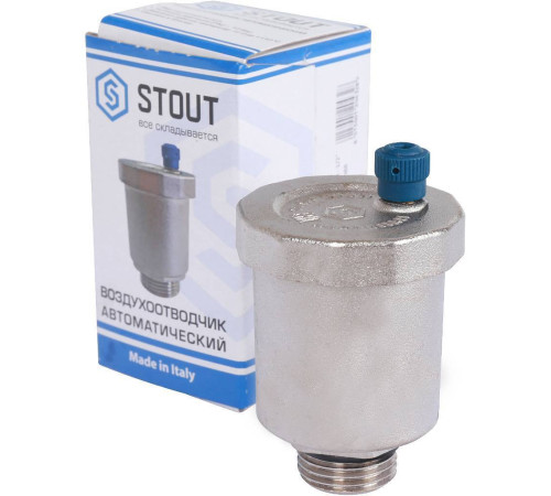 Воздухоотводчик автоматический STOUT вертикальный выпуск 1/2 никелированный SVS-1011-000015