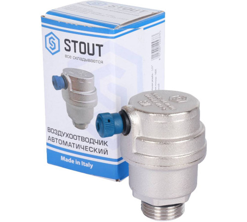 Воздухоотводчик автоматический STOUT боковой выпуск 1/2 никелированный SVS-1012-000015