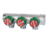 Коллектор регулирующий STOUT 3/4 3 отвода 1/2 плоское уплотнение SMB-6849-341203