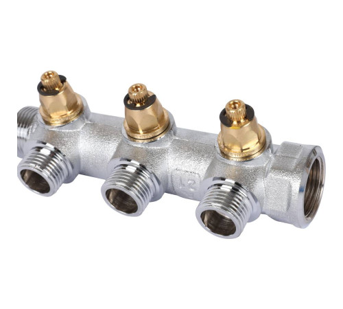 Коллектор регулирующий STOUT 3/4 3 отвода 1/2 плоское уплотнение SMB-6849-341203