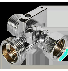 Кран шаровой-тройник Bugatti Minnesota 1/2x1/2x3/4 для сантехприборов 08770004