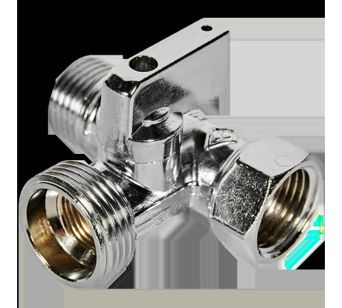 Кран шаровой-тройник Bugatti Minnesota 1/2x1/2x3/4 для сантехприборов 08770004