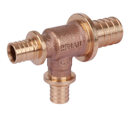 Тройник REHAU RAUTITAN PLATINUM RX 25-16-16 с уменьшенным боковым и торцевым проходами 13777421001