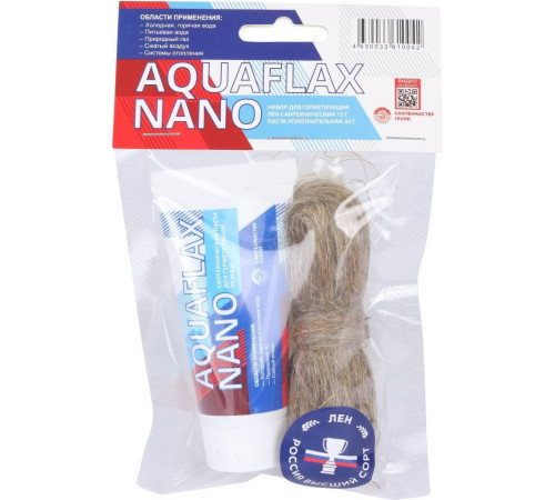 Набор паста уплотнительная СантехМастерГель AquaflaxNano 30 г и лен 15 г 61004