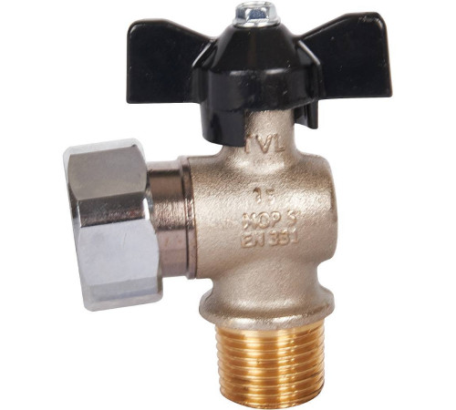 Кран шаровой STOUT угловой 1/2x3/4 НР-накидная гайка бабочка SVB-0010-001520