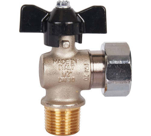 Кран шаровой STOUT угловой 1/2x3/4 НР-накидная гайка бабочка SVB-0010-001520