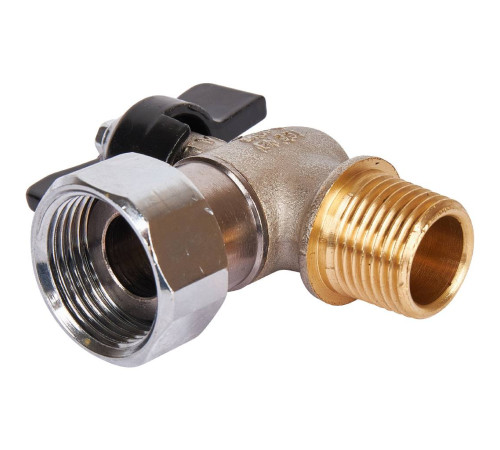 Кран шаровой STOUT угловой 1/2x3/4 НР-накидная гайка бабочка SVB-0010-001520