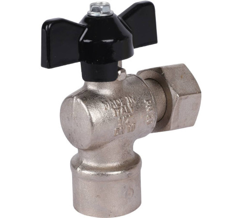 Кран шаровой STOUT угловой 1/2x1/2 ВР-накидная гайка бабочка SVB-1010-000015