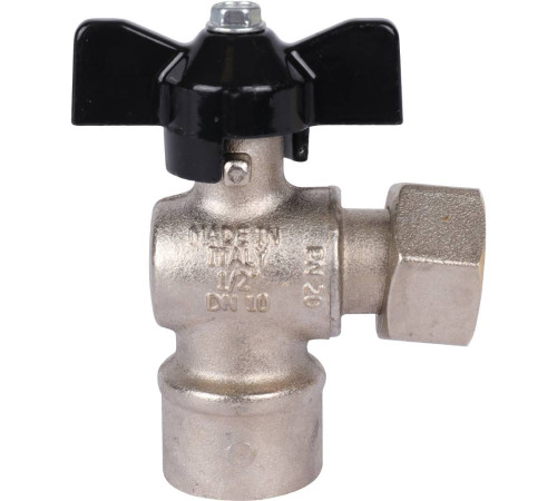 Кран шаровой STOUT угловой 1/2x1/2 ВР-накидная гайка бабочка SVB-1010-000015