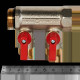 Коллектор с шаровыми кранами STOUT 3/4 x 1/2 на 2 выхода красные ручки SMB 6210 341202