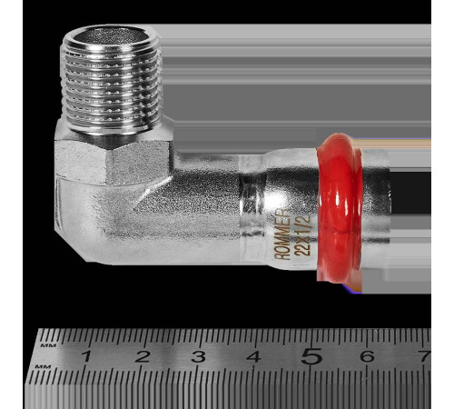 Угольник-переходник 90° ROMMER нержавеющая сталь 22 мм x 1/2 НР RSS-0010-002212