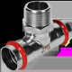Тройник-переходник пресс-НР ROMMER 28x1 нержавеющая сталь RSS-0016-000281