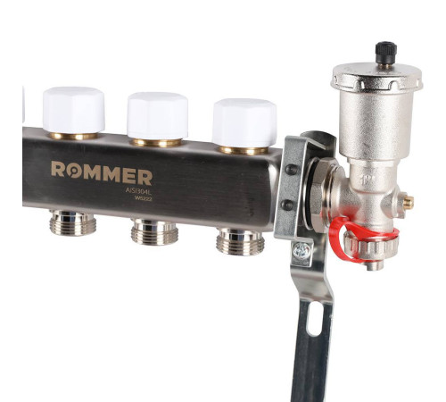 Коллекторная группа из нержавеющей стали ROMMER с расходомерами 4 выхода RMS-1210-000004