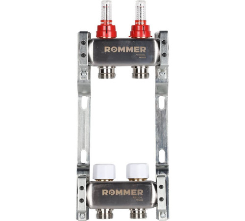 Коллекторная группа ROMMER из нержавеющей стали с расходомерами 2 выхода RMS-1200-000002