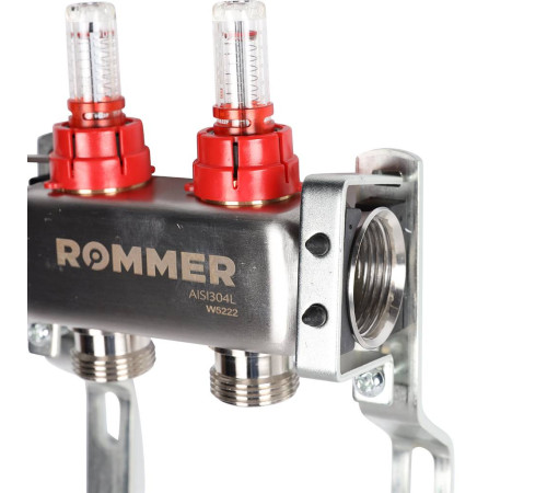Коллекторная группа ROMMER из нержавеющей стали с расходомерами 2 выхода RMS-1200-000002