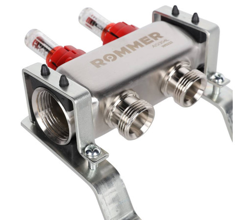 Коллекторная группа ROMMER из нержавеющей стали с расходомерами 2 выхода RMS-1200-000002