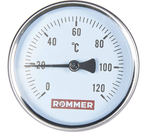 Термометр биметаллический аксиальный ROMMER 80/50 мм 1/2 0-120 °C RIM-0001-805015