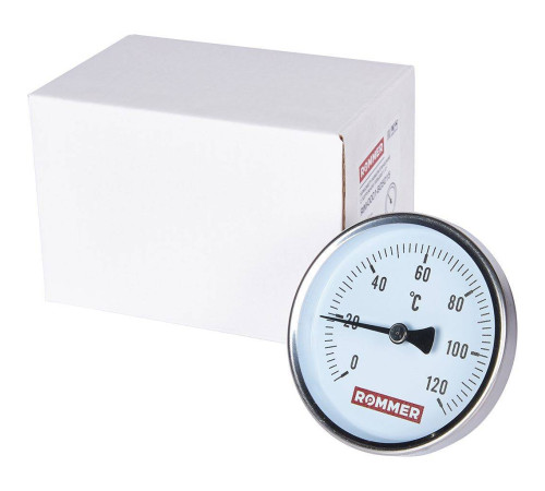 Термометр биметаллический аксиальный ROMMER 80/50 мм 1/2 0-120 °C RIM-0001-805015