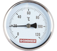 Термометр биметаллический аксиальный ROMMER 80/75 мм 1/2 0-120 °C RIM-0001-807515