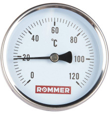 Термометр биметаллический аксиальный ROMMER 80/75 мм 1/2 0-120 °C RIM-0001-807515
