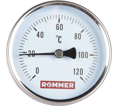 Термометр биметаллический аксиальный ROMMER 80/75 мм 1/2 0-120 °C RIM-0001-807515