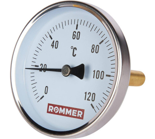 Термометр биметаллический аксиальный ROMMER 80/75 мм 1/2 0-120 °C RIM-0001-807515