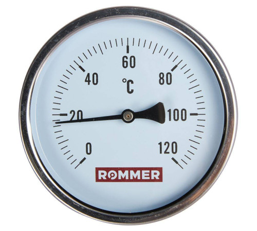 Термометр биметаллический аксиальный ROMMER 100/50 мм 1/2 0-120 °C RIM-0001-105015