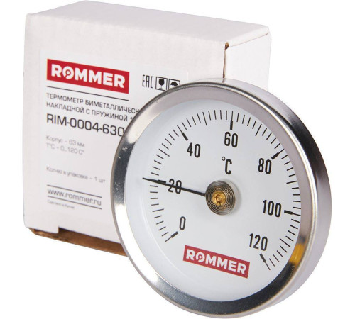 Термометр биметаллический накладной ROMMER 63 мм с пружиной RIM-0004-630015