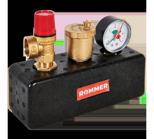 Группа безопасности котла ROMMER 1 3 бар до 50 кВт в теплоизоляции RVS-0004-055025