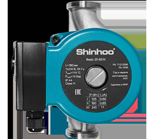 Циркуляционный насос Shinhoo BASIC 25-8S N 180 1x230V 71212006
