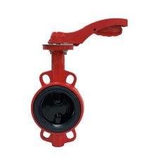 Затвор дисковый поворотный RUSHWORK 200-200-16 Ду 200 Ру 16 межфланцевый с рукояткой 200-200-16