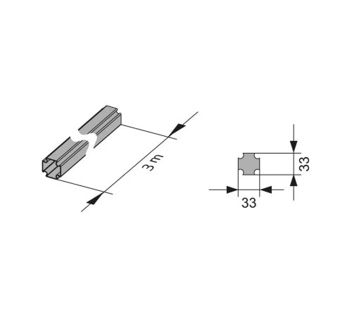 Профиль монтажный WALLBOX алюминиевый 3 м WB 90003