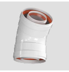 Отвод промежуточный коаксиальный ROMMER 45° 60/100 мм мама-мама RCA-6010-000145