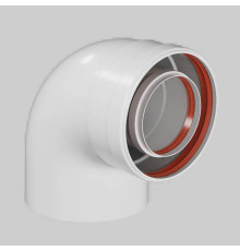 Отвод промежуточный коаксиальный ROMMER 90° 80/125 мм мама-папа RCA-8125-000090